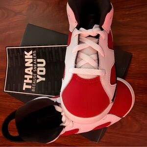 Jordan 6 Retro White and Carmine Sneakers